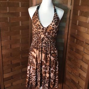 Women's Animal Print Halter Dress SZ L